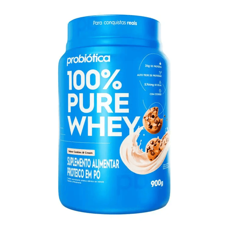 100% Pure Whey Cookies and Cream Probiótica 900g - Imagem 1
